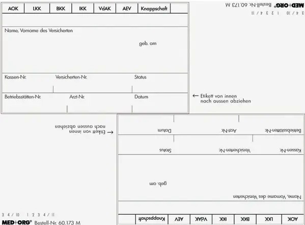 Med+Org Adressfeld-Aufkleber Karteitasche