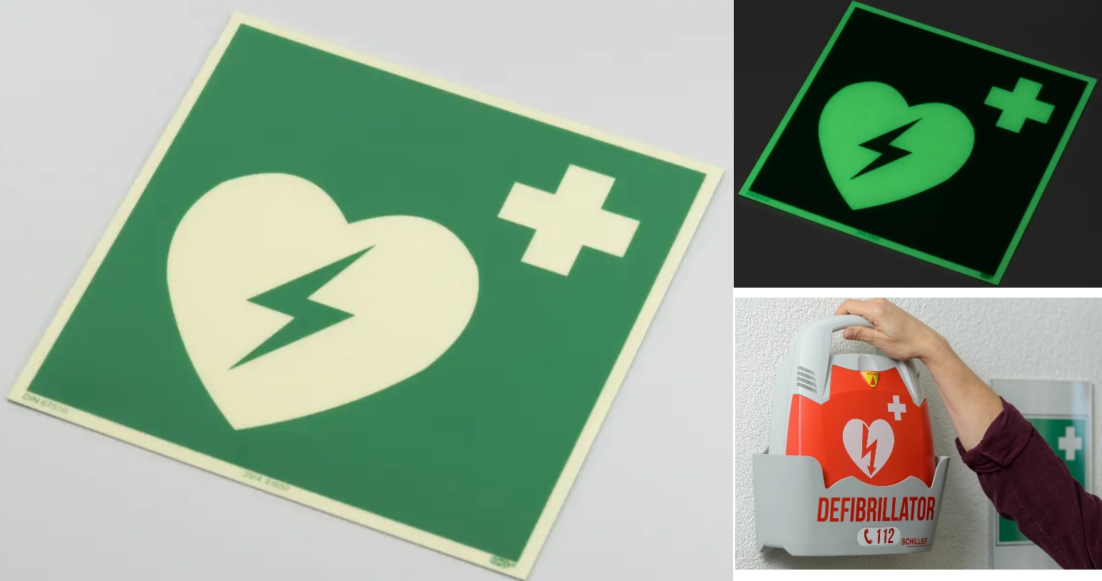 Hinweisschild Defibrillator Kunststoff, selbstkl.