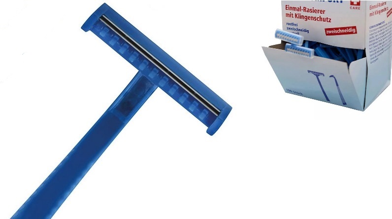 Einmalrasierer blau, 2 Klingen