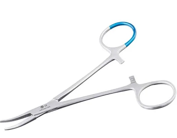 Einmal-Arterienklemmen anatom., gebogen