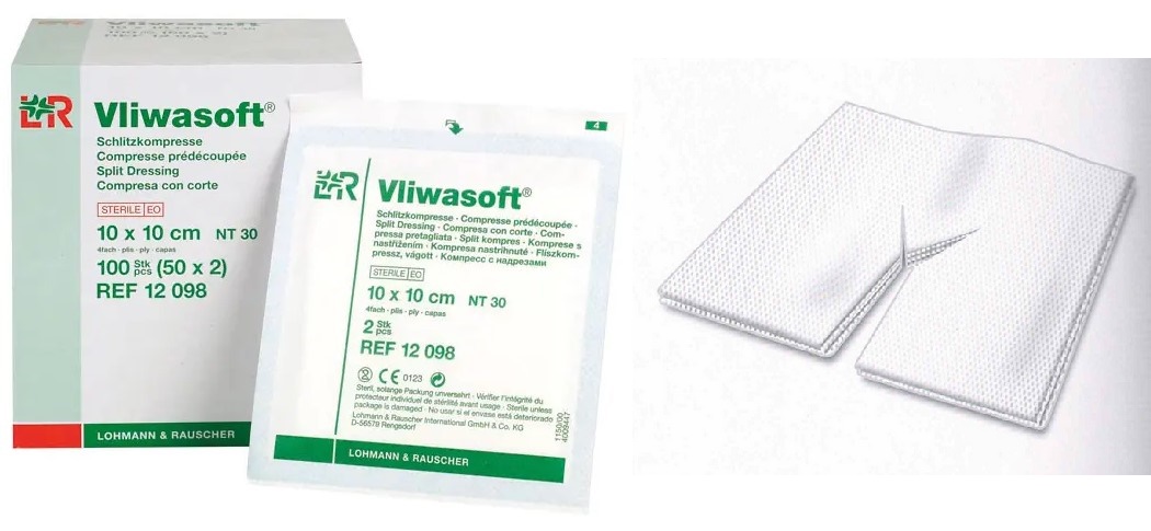 Vliwasoft® Schlitzkompressen Y-Einschnitt