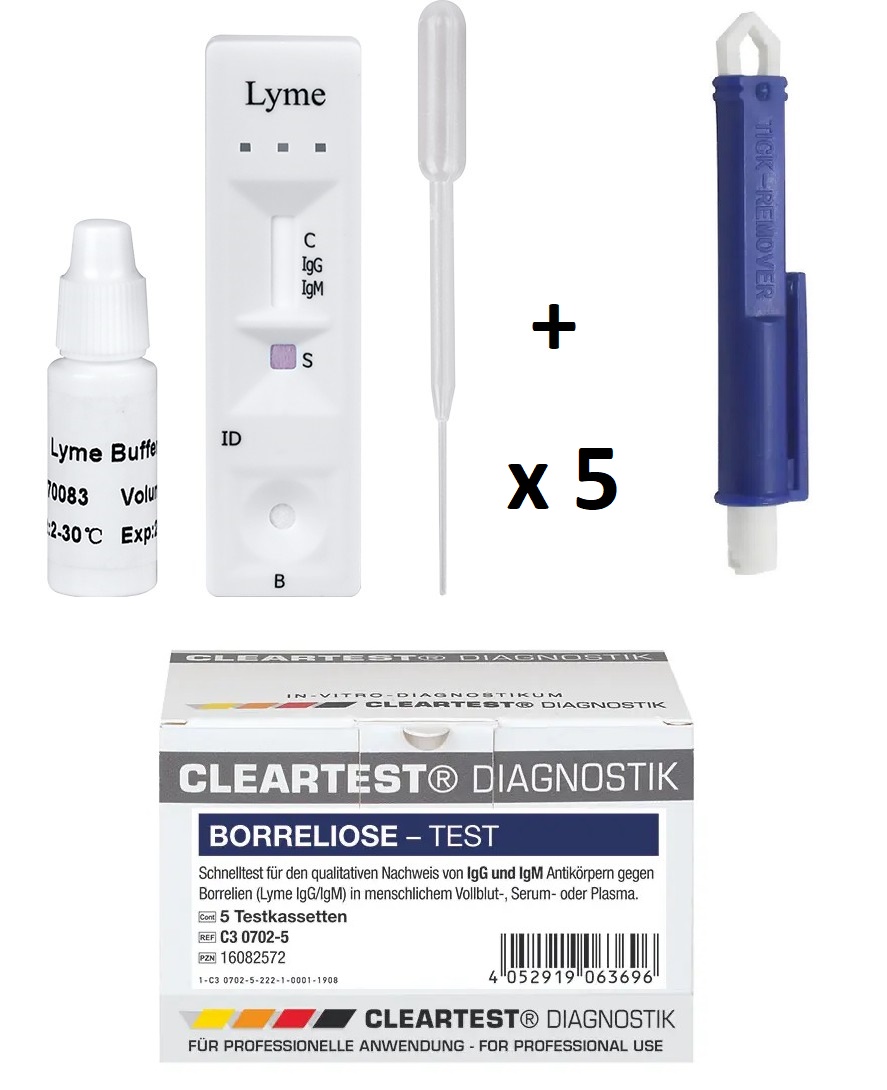 Borelliose-Schnelltest + Zeckenzange