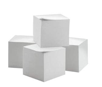 Notizzettel geleimt weiß 9,0 x 9,0 cm