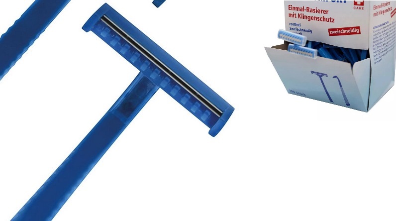 Einmalrasierer blau, 2 Klingen