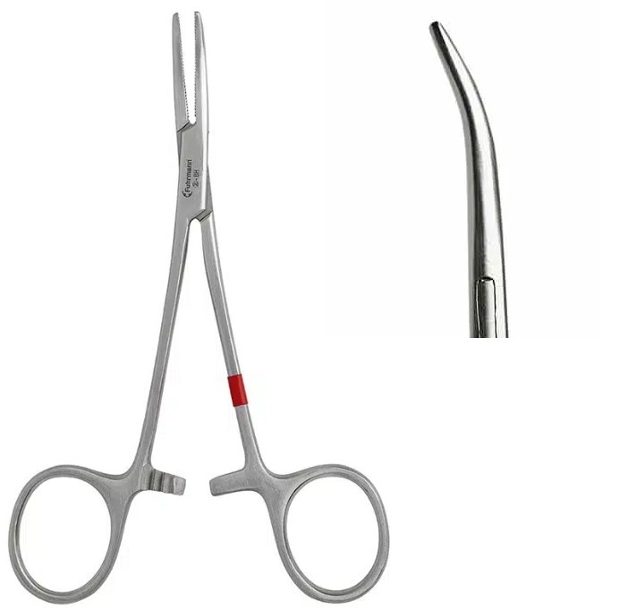 Einmal-Arterienklemmen anatom., gebogen