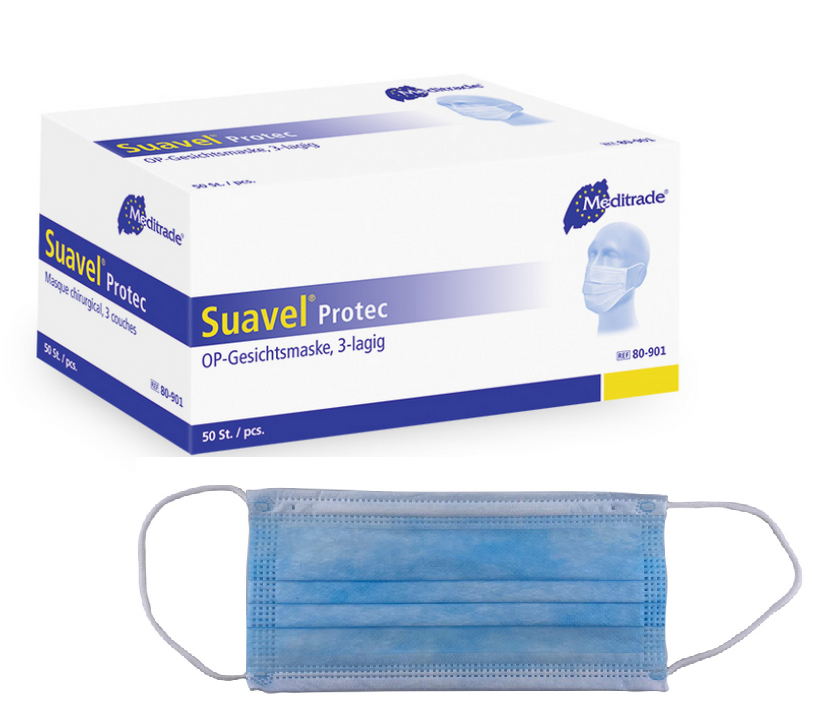 OP-Mundschutz Meditrade® Suavel® Protec, blau